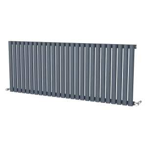 Riviera Ovalo Anthracite Elliptical Tube Designer Radiator Single Sided 600 x 1508mm