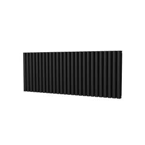 Riviera Ovalo Black Elliptical Tube Designer Radiator Double Sided 600 x 1508mm