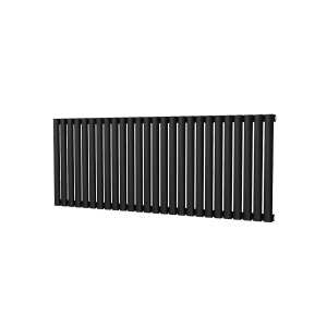 Riviera Ovalo Black Elliptical Tube Designer Radiator Single Sided 600 x 1508mm