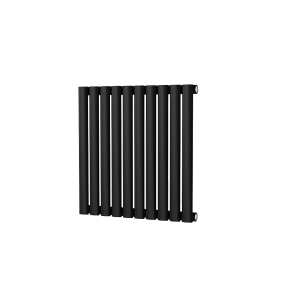 Riviera Ovalo Black Elliptical Tube Designer Radiator Single Sided 600 x 580mm