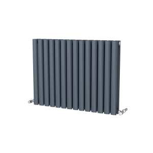 Riviera Ovalo Anthracite Elliptical Tube Designer Radiator Double Sided 600 x 1044mm