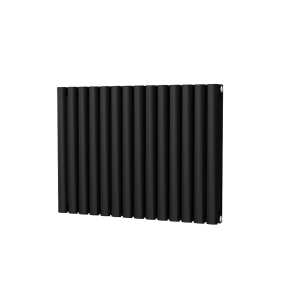 Riviera Ovalo Black Elliptical Tube Designer Radiator Double Sided 600 x 812mm