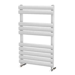 Riviera Ovalo White Elliptical Tube Designer Towel Rail 825 x 500mm