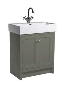 Roper Rhodes Hampton Pewter 700 Unit and Basin HAM700B.PW HAM700C