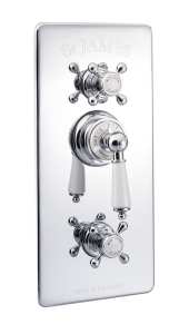 St James Traditional Concealed Thermostatic Shower Valve with 2 Flow Valves SJ7700 Chrome