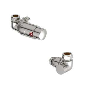 Tissino Hugo Double Corner Valves with Thermostatic Head Chrome