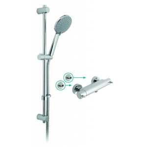 Vado Celsius Thermostatic 4 Function Shower Kit with Wall Mounting Brackets CEL17011211CP