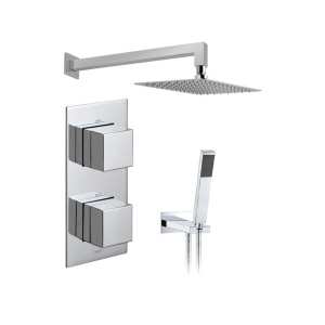 Vado Tablet 2 Outlet Concealed Thermostatic Shower Valve with Fixed Shower Head and Mini Shower Kit TAB1721NOTCP