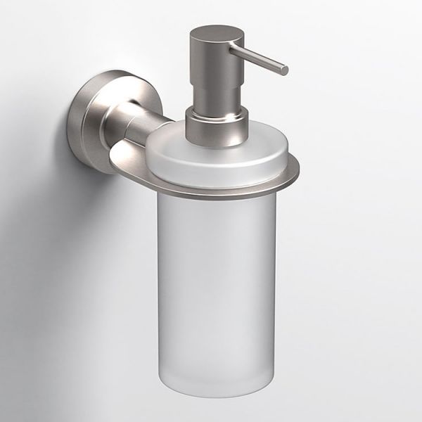 Sonia Tecno Project Brushed Nickel and Frosted Glass Soap Dispenser