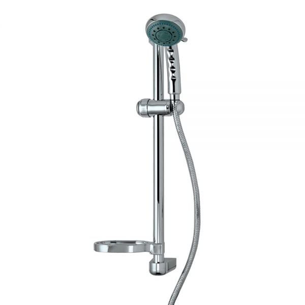 JTP Jet Chrome 640mm Slide Rail Shower Kit with Handset, Hose and Soap Dish