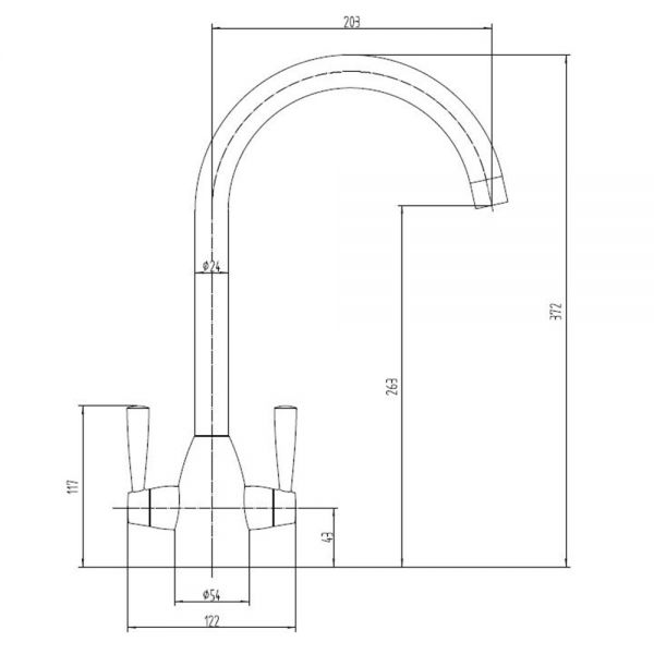 Highlife Leith Chrome Mono Kitchen Mixer Tap #2