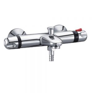 JTP Chrome Wall Mounted Thermostatic Bath Shower Mixer Tap with Flanges and without Kit