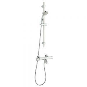 JTP Chrome Thermostatic Exposed Bar Shower Valve Kit with Bath Spout and Multifunction Handset