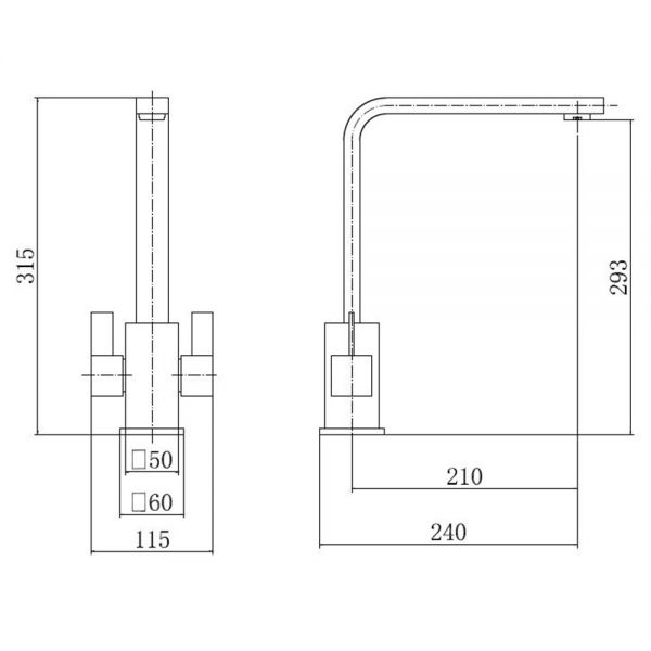 Highlife Girvan Chrome Mono Kitchen Mixer Tap #2