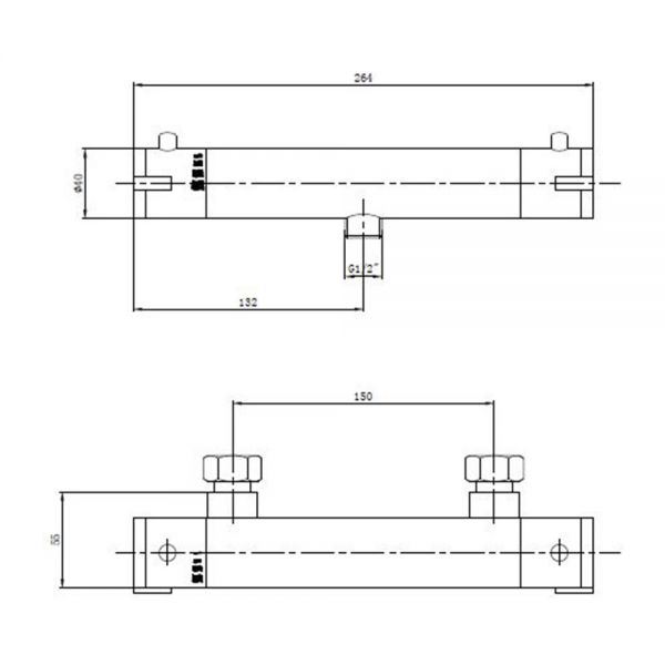 Highlife Stroma Chrome Thermostatic Bar Shower Valve #2
