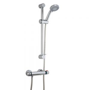 Highlife Lewis Chrome Thermostatic Bar Shower Valve with Riser Rail Kit