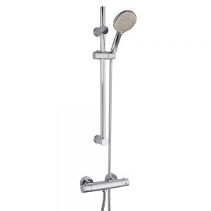 Highlife Tolsta Chrome Thermostatic Cool Touch Bar Shower Valve with Riser Rail Kit