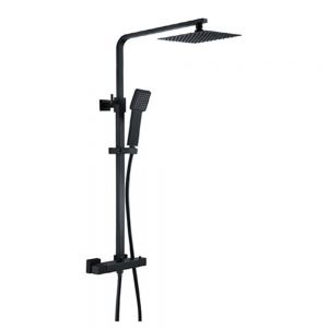 Highlife Orkney 2 Matt Black Exposed Thermostatic Rigid Riser Shower Kit