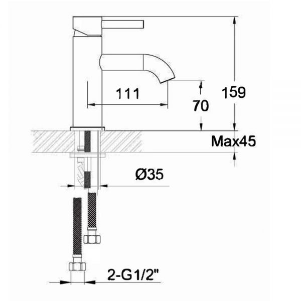 JTP Florence Chrome Basin Mixer Tap with Lever #2