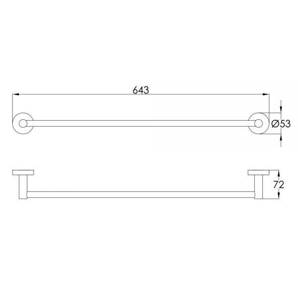 JTP Florence Chrome Towel Rail 640mm #2