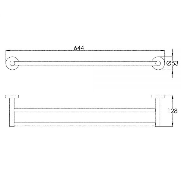 JTP Florence Chrome Double Towel Rail 640mm #2