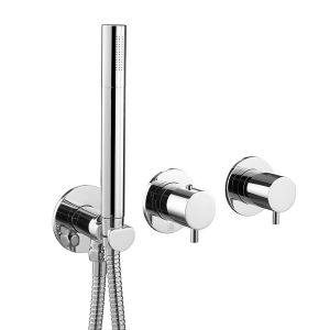 JTP Florence Chrome  Modular Thermostatic Concealed 2 Outlet Shower Valve With Handset Kit