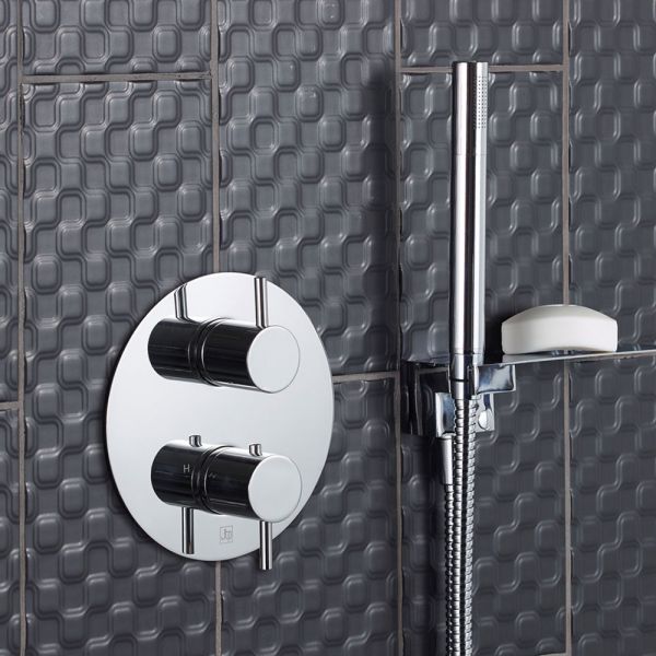 JTP Florence Chrome Single Outlet Thermostatic Round Shower Valve #3