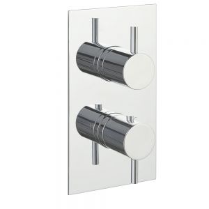 JTP Florence Chrome Three Outlet Two Handle Thermostatic Shower Valve