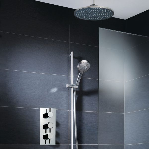 JTP Florence Chrome Vertical Three Outlet Thermostatic Shower Valve #4