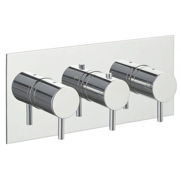 JTP Florence Chrome Horizontal Three Outlet Thermostatic Shower Valve