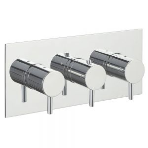 JTP Florence Chrome Horizontal Three Outlet Thermostatic Shower Valve