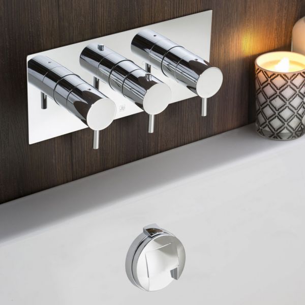 JTP Florence Chrome Horizontal Three Outlet Thermostatic Shower Valve #3