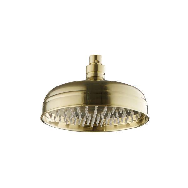 JTP Grosvenor Brushed Brass 200mm Victorian Round Shower Head
