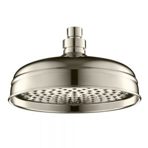 JTP Grosvenor Nickel 200mm Victorian Round Shower Head