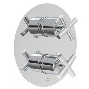 JTP Solex Chrome Two Outlet Thermostatic Round Shower Valve