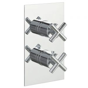 JTP Solex Chrome Three Outlet Two Handle Thermostatic Shower Valve