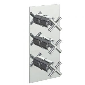 JTP Solex Chrome Vertical Three Outlet Thermostatic Shower Valve