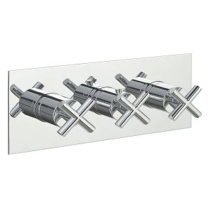 JTP Solex Chrome Horizontal Two Outlet Thermostatic Shower Valve