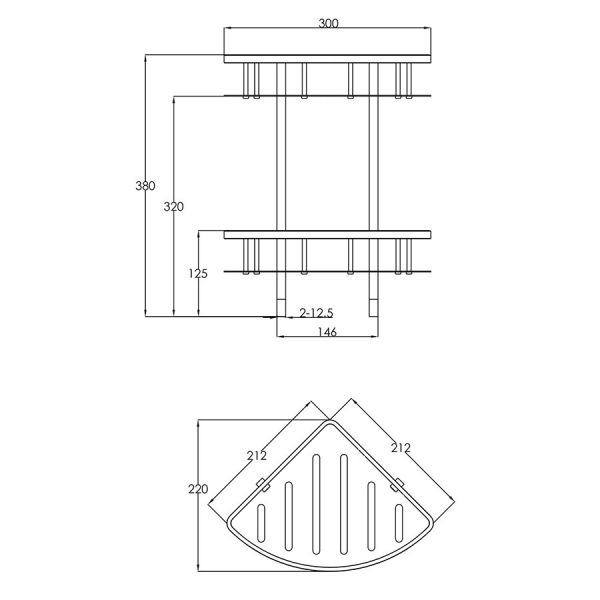 JTP Florence Chrome Corner Twin Basket #2