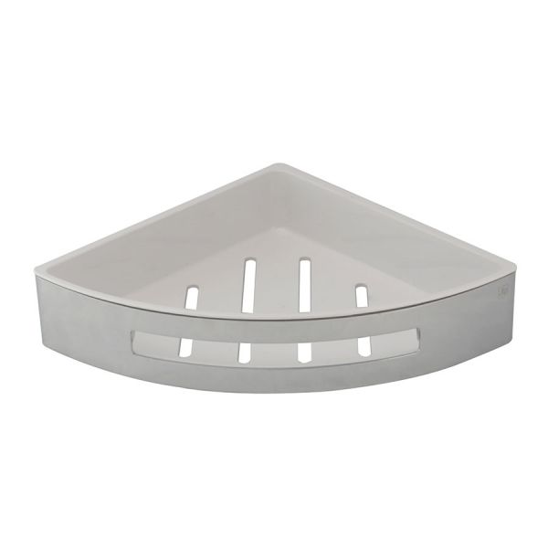 JTP Florence Chrome Corner Basket with White Insert