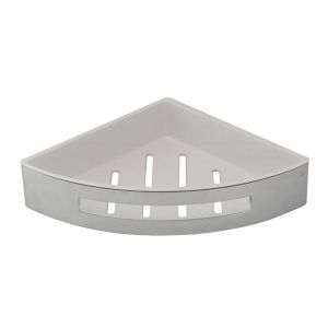 JTP Florence Chrome Corner Basket with White Insert