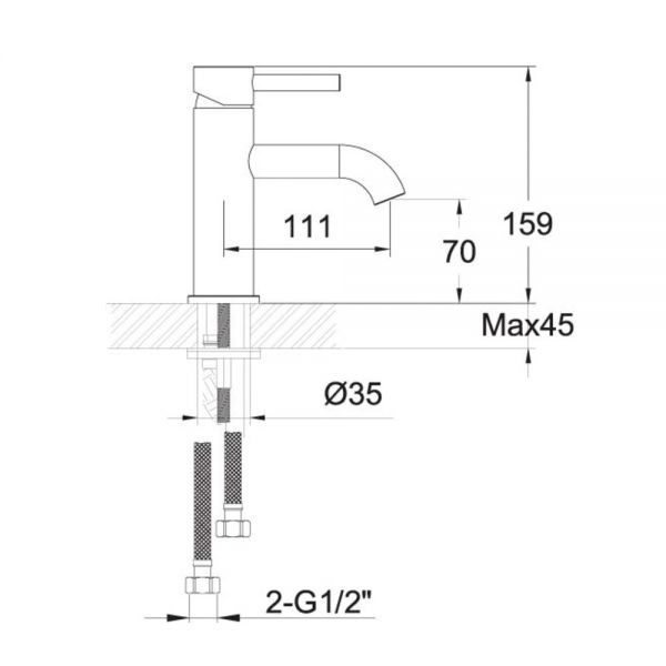JTP VOS Brushed Bronze Basin Mixer Tap #2