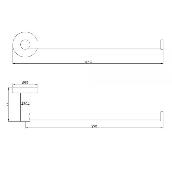 JTP VOS Brushed Bronze Towel Holder 300mm #2