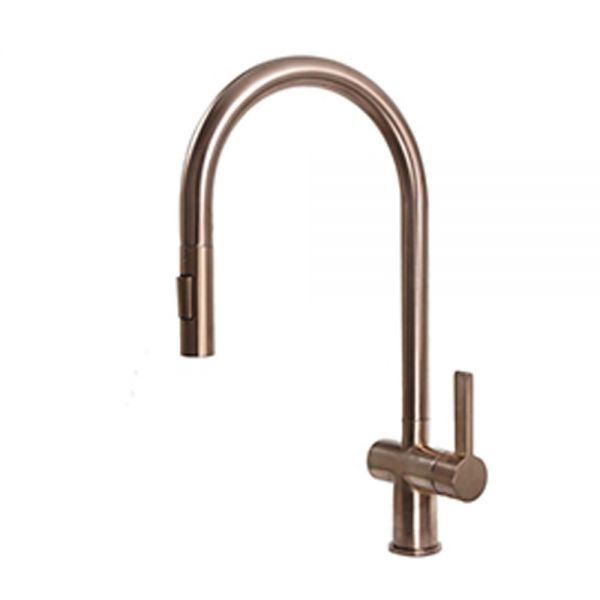 JTP VOS Brushed Bronze Pull Out Kitchen Mixer Tap