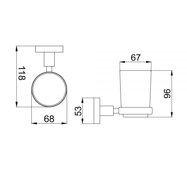 JTP VOS Brushed Bronze Wall Mounted Tumbler Holder #2