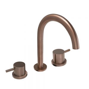 JTP VOS Brushed Bronze 3 Hole Basin Mixer Tap