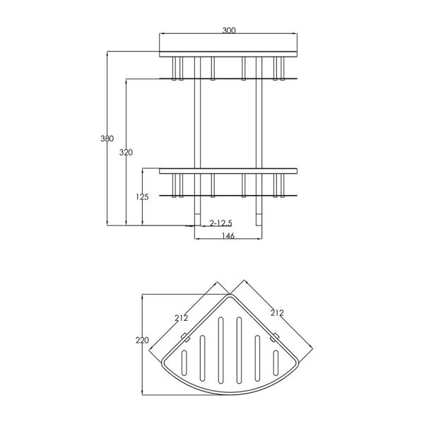 JTP VOS Brushed Bronze Corner Twin Basket #2