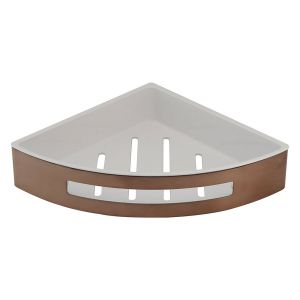 JTP VOS Brushed Bronze Corner Basket with White Insert