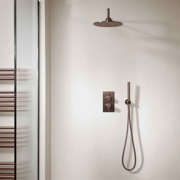 JTP VOS Brushed Bronze 250mm Round Shower Head #3