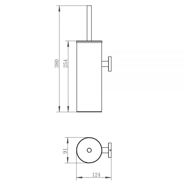 JTP VOS Brushed Bronze Wall Mounted Toilet Brush Set #2